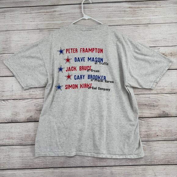 Vintage 90s Ringo Starr and His All Starr Band T-Shirt Mens XL Gray Rock - Picture 2 of 9